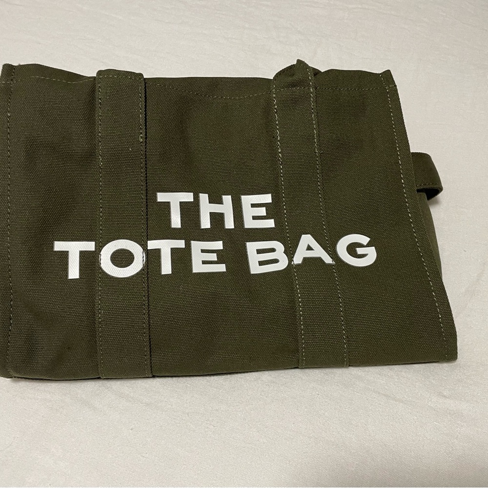 Olive Green Canvas Duffel Tote Bag with Removable Strap - Picture 3 of 4